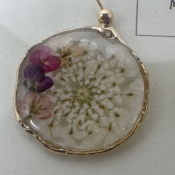 NWT‎ in Box Handcrafted Botanical Earrings Gold Purple Natural Power and Magic - Picture 5 of 7